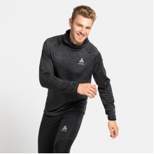 Odlo Bluza z kapturem Run Easy Mid Layer (lekka, wysoki komfort noszenia) czarna melanż męska